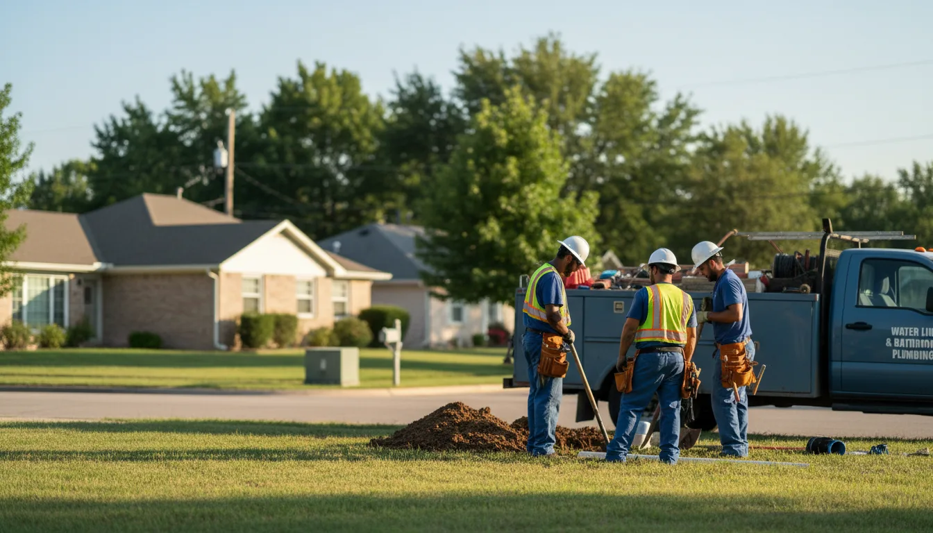 Residential water line and bathroom plumbing service in Cleburne, TX